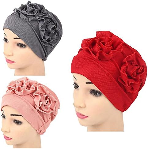 Luckystaryuan Lucky staryuan ® 3Pack Womens Chemo Hat Beanie Turban Headwear For Cancer Patients (Style 2)