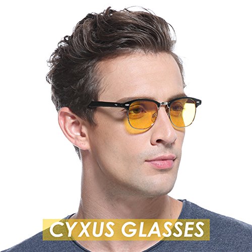 Cyxus blau Licht-Filter UV-Blocker Brille [anti-eyestrain] PC Game/Computer/Handy/TV Lesen Schutz Eyewear, Unisex (Herren/Frauen/Junioren), Vintage semi-rimless Rahmen, CY-GL-0002 - 3