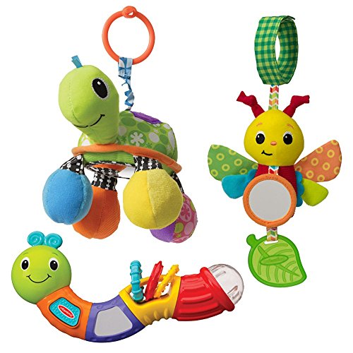 Infantino Topsy Turvy Toy Bundle Rattle & Mirror, Caterpillar Chime Pal