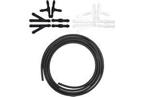 CGEAMDY Car Windshield Washer Hose Kit, 4m Rubber Universal Windscreen Wiper Hose With 12 PCS Hose Connectors, Y I T Type Connect Car Water Pump And Nozzles, Car Accessories for All Auto Types