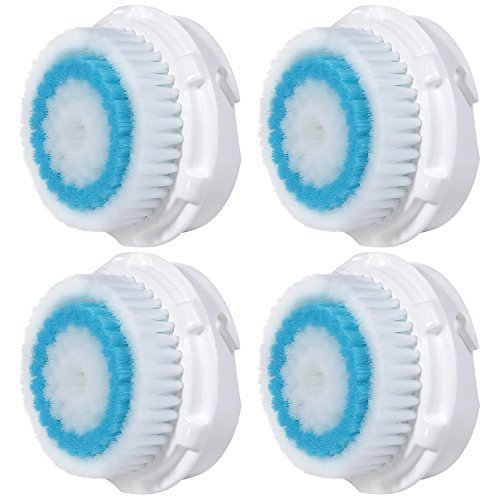 Replacement Brush Head Deep Pore Skin for Clarisonic MIA & MIA 2, PRO, PLUS Facial Cleansers (4-Pack)