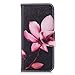 Produktbild Samsung Galaxy S9 Hülle, Hozor Flip Case Lederhülle Wallet Ledertasche Klappetui Brieftasche Schutzhülle mit Magnetverschluss Kartenfächer Standfunktion - Rosa Blumen