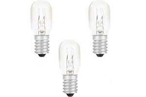 JQSLIGHT 15W Scentsy Light Bulb Warm White 2700K, E14 Small Screw Oven Salt Lamp Bulb, T20 Tubular Incandescent for Pygmy Sewing Machine Light Fridge (3-Pack)