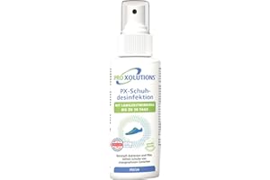 ‎PRO XOLUTIONS PX Schuhdesinfektionsspray mit Langzeitwirkung gegen Fußpilz und Nagelpilz - Schuh Deo Spray geeignet für alle Schuhe