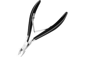 CGBE Profi Nagelhautzange mit Rutschfestem Griff: Scharf Hautzange aus Edelstahl - Nagelhautschere für Präzise Entfernung der Überschüssige Nagelhaut und Abgestorbene Haut - Schwarz