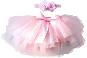 YONKOUNY Recién Nacido Bebé Niña Falda de Tutú +Cinta de Pelo de Flores Accesorios de Fotografía Prop Trajes Ropa para Fiestas Cumpleaños Boda