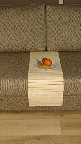 Handmade Natural Wood Sofa Seat Tray Table with Rug Design (RED) Back Cover