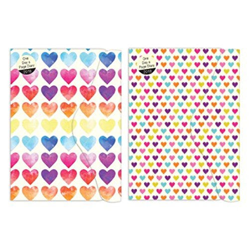 Télécharger Tallon International Agenda 2018 A5 un jour par page Motif aléatoire arc-en-ciel et cœurs Fermet livre En ligne