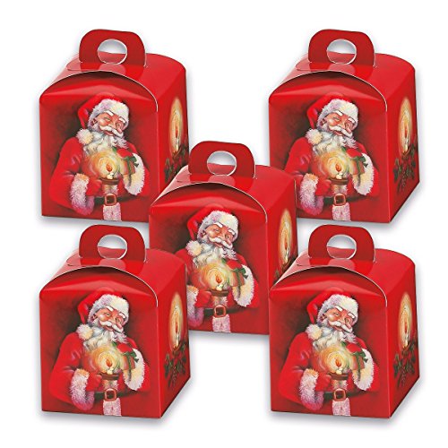 5 Geschenkverpackungen Weihnachten im Set - Weihnachtsmann Motiv, 100 x 100 x 100 mm 5 Geschenkverpackungen Weihnachten im Set - Weihnachtsmann Motiv, 100 x 100 x 100 mm