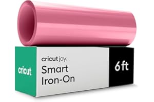 Cricut Joy Smart HTV Heat Transfer Vinyl | Pink | 1.8 m | HTV Heat Transfer and Iron-On Vinyl for Fabric & T-Shirts | Compatible with All Cricut Cutting Machines | Joy Smart Iron-On
