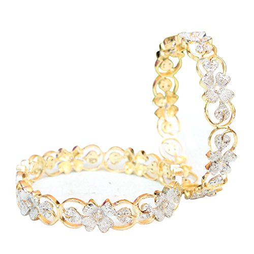 Sanara Charming Flower pattern Good Quality American diamond Bangle set jewellery (2.6) RS.399 (80.00% Off) - Amazon