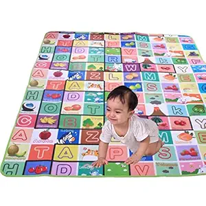 GLIVE (LABEL) Waterproof Baby Crawling Mat Kids Play Gym Mattress Double Sided Baby Play Mat Kids Crawl Floor Mat Anti Skid Baby Play & Crawl Mat - 120 x 180 cm