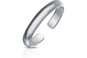 BLING JEWELRY Anello geometrico personalizzato del dito medio di Bali del punto rotondo o della banda normale del midi del dito del piede per le donne dell'argento ossidato .925 Sterling regolabile personalizzabile