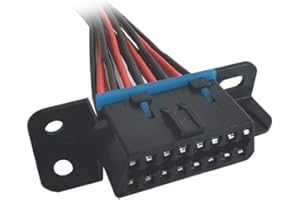 Bolwins D40S Adaptateur de câble femelle pour voiture et camion OBD2 16 broches 30 cm OBD II J1962 Prise de rechange avec 16 prises pour véhicules avec câble