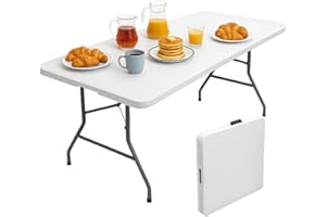 Brigros - Tavolo Pieghevole Da Giardino Perfetto Come Tavolo Da Campeggio, Da Buffet, Da Cucina | Tavoli Pieghevoli A Valigetta Con Maniglia Salvaspazio (180x70x74)