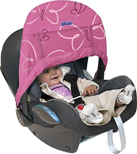 Original Dooky 126318 Sun Shade for Car Seat Group 0 – Butterfly – Pink