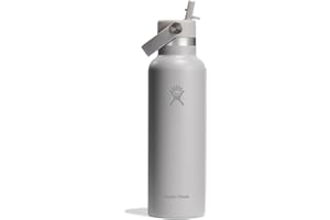 Hydro Flask - Standard Mouth Gourde Isotherme 621 ml (21 oz) avec Bouchon Antifuite et Paille Intégrée - Bouteille Inox à Isolation sous vide - Birch
