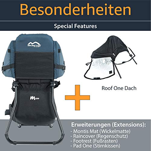 MONTIS Move, Mochila portabebés, hasta 25 kg, 2180 g, Azul - M MONTIS OUTDOOR