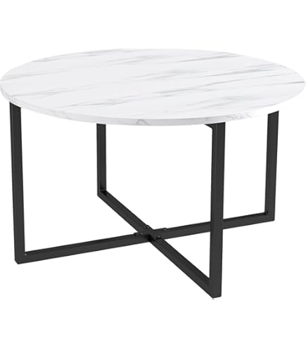 Set 2 Tavolini Tondi 70 Cm E 80 Cm Con Top In Vetro Nero E Ceramica Bianca Doily