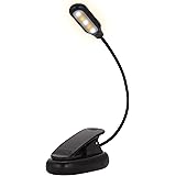 Fulighture 5 LED Book Light, USB Rechargeable Reading Clip Light, Dimmable Reading Lamp for Kids, 3 Brightness Levels Clip on