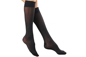 Thuasne Mi-Bas Chaussette de Contention Venoflex Secret Transparence, 7 coloris, 5 tailles, Contention femme classe 2 - Noir