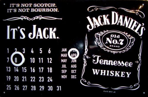 Jack Daniels Black Kalender quer Blechschild Calendar Metal Tin Sign 20 x 30 cm