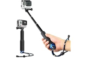 Harwerrel Teleskopstange Aluminium Selfie Stick Stange Handgriff Einbeinstativ (7-19 Zoll) für GoPro Hero(2018) Hero 7 6 5 4 3+ 3 2 1 SJ4000 SJ5000 Xiaomi Action Kamera