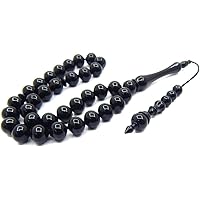 Gebetskette Tesbih Tasbih Tespih Misbaha Subha 33, 31cm, Muslimisches Islamic Rosenkranz Prayer Anbetungszubehör Ottoman Schw