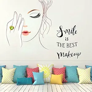 Wallstick Smile Beauty Vinyl Wall Sticker (Multicolour, 49 cm x 4 cm x 4 cm, 57-2458)