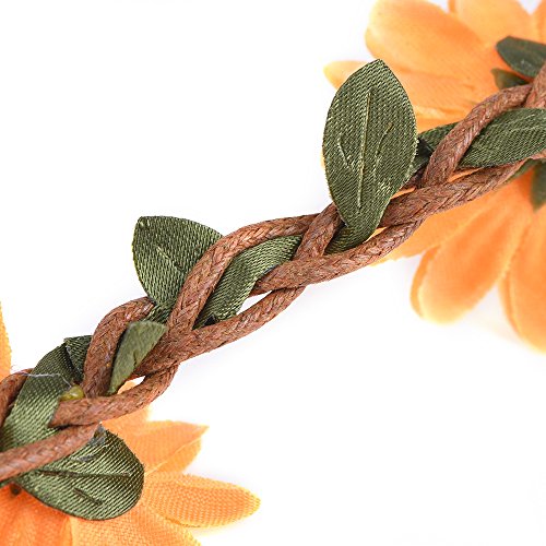 eBoot 3 Stück Daisy Blumen Stirnband Haarband Kopfband Krone mit justierbaren elastischen Band für Hochzeit - 5