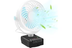 STEEIRO Outdoor Camping Ventilator für Ma-kita BL-21V Brushless mit USB Schnellladung,Tragbarer Handventilator,Li-Ionen-Akku, für Büro,Werkstatt,Zelt (Batterie nicht enthalten)