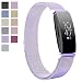 Produktbild TTVie Armband für Fitbit Inspire/Inspire HR, Milanaise Edelstahl Replacement Wrist Strap Uhrenarmband mit Einzigartige Magnet-Verschluss für Fitbit Inspire & Inspire HR, Lavendel (Größe S)