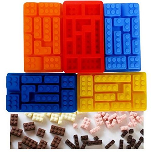 Bausteine Form rechteckig DIY Schokolade Silikon Form Eis Würfel Tablett Kuchen Werkzeuge Fondant Formen (rot) - 2