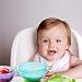 Stay Put 3 Sizes Suction Bowl and Hot Safety Fork and Spoon Set, Snap Tight Lids, FDA Approved and BPA-Free, Microwaveable