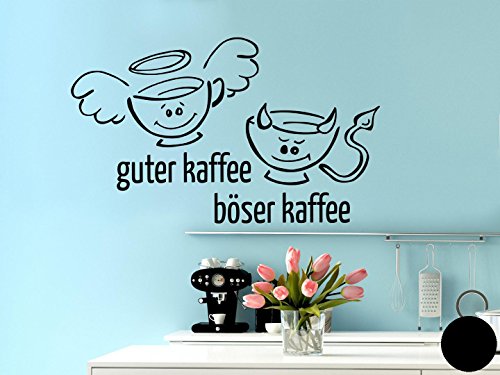 Wandtattoo guter, böser Kaffee B x H: 40cm x 24cm Farbe: schwarz von Klebefieber®