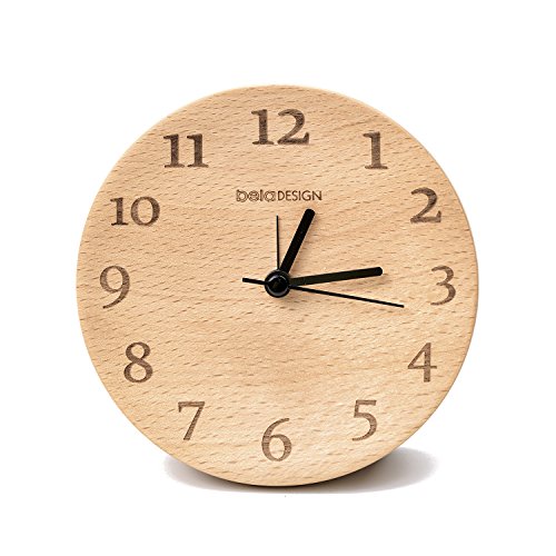 Beladesign Buche Nussbaum Holz Concave Wecker Buche (Buche) - 2