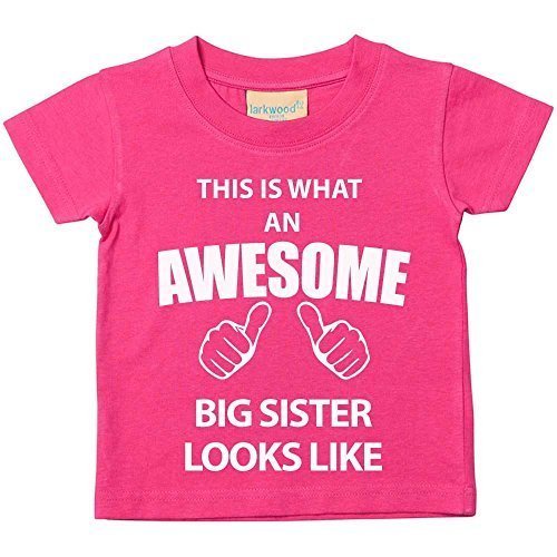 This is What An Awesome Big Sister Looks Like Pink Tshirt Baby Toddler Kids Available in Sizes 0-6 Months to 14-15 Years New Baby Sister Gift
