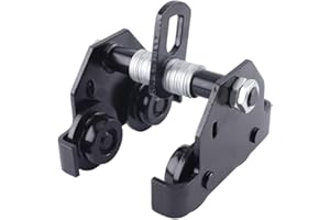FETCOI Rollfahrwerk T-Träger Handfahrwerk Kettenzug Hallenkran，1T Laufkatze Rollfahrwerk Handlaufkatze Handfahrwerk Kran für I-Träger