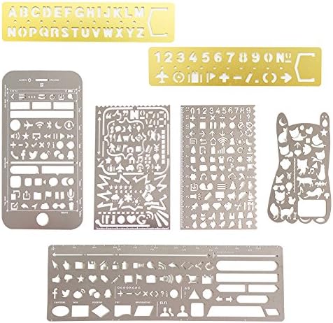 vitasemcepli Set of 7 Rulers of Stamp in Stainless Steel with Multi funzionati Different Models For Perfect Instruments of various Graffiti, Everyday Life, Patchwork Fact Wrapping Paper and of DIY and Hobby Creative A Gift For Travellers to Students and Teachers