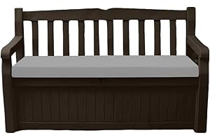 A ATH COLLECTION Waterproof Garden Bench Cushion Seat Pad Only fit for Iceni Outdoor Garden And Eden Storage Box 128x50x5cm Lightweight Durable Cushions (Silver)