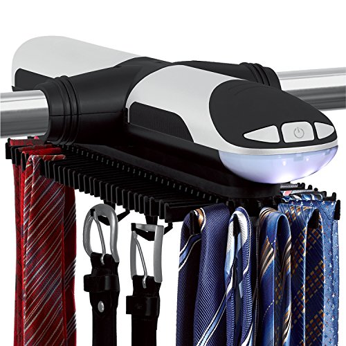 Sterline Automatische Motorisierte Revolving Krawattenhalter Und Gürtel Mit LED-Licht Built-Rack - Tie Rack Dreht Sich Vorwärts Und Rückwärts - Hält 72 Krawatten Und 8 Gürtel - Batterien Enthalten Sind