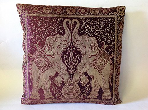 Violett 2 Elefanten Design Kissenbezug 40,6 x 40,6 cm New ethnischen indischen