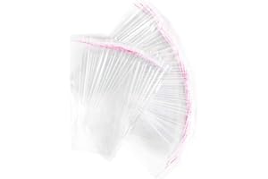 FLOFIA 400pcs/200pcs (Tamaños Variados 4-22cm) Bolsas de Celofán Pequeñas Transparente Autodhesiva, Bolsas Plastico para Joyas Pendientes Bombones Galletas Accesorio Bricolaje Regalos, Sin Agujero