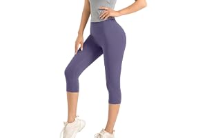 HYCOPROT Creamlush 3/4 Capri Mjuka Stretch Yogabyxor Dam Hög Midja Tights