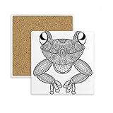 DIYthinker Pintura Coaster Plaza Verde pequeña Rana de Piedra Absorbente Taza del sostenedor...