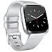 Produktbild Tobfit Armband Für Fitbit Versa, Weiches TPU Sports Ersatzarmband Verstellbares Zubehör Uhrenarmband für Fitbit Versa Smartwatch (Silber, Small)