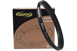 AMOPOFO 52mm to 55mm Camera Filters Ring Compatible All 52mm Camera Lenses or 55mm UV CPL Filter Accessory,52-55mm Camera Step Up Ring