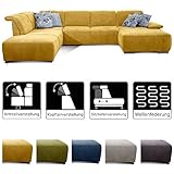 u shaped sofas uk Hochwertiger Bezugsstoff: Flachgewebe Kati (97 % Polyester, 3 % Polyamid), Farbe: Curry (gelb), Ausführung Fuß: Metall