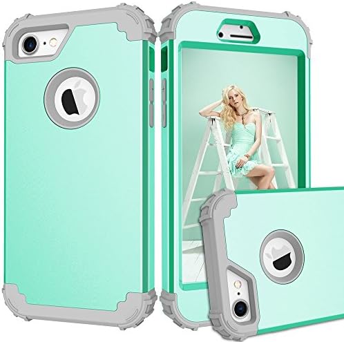 iPhone 7 / iPhone 8 Case - OJAX iPhone 7 / 8 case Shockproof Three Layer High Impact Resistant Hybrid Heavy Duty [Hard PC + Soft Silicone] Full-Body Protective Case for iPhone 7 / 8 (4.7 Inch) (Green)