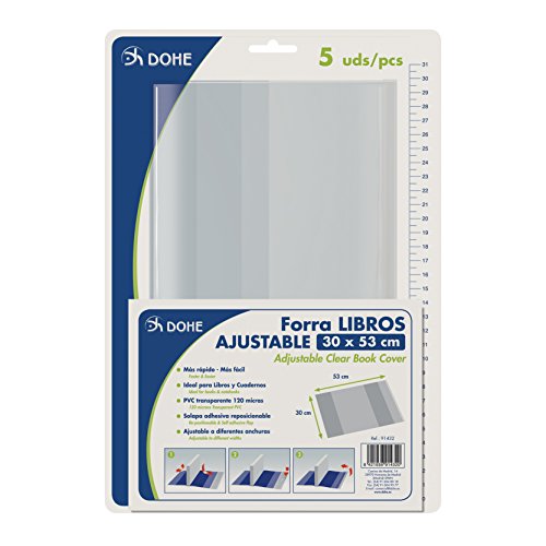 Dohe 91432-Copertine di protezione per quaderni di libri e, 53 x 30 cm, 5 Pezzi